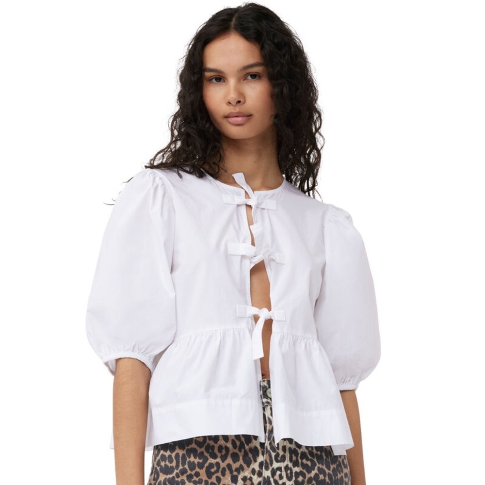 NWT GANNI TIE FRONT BLOUSE